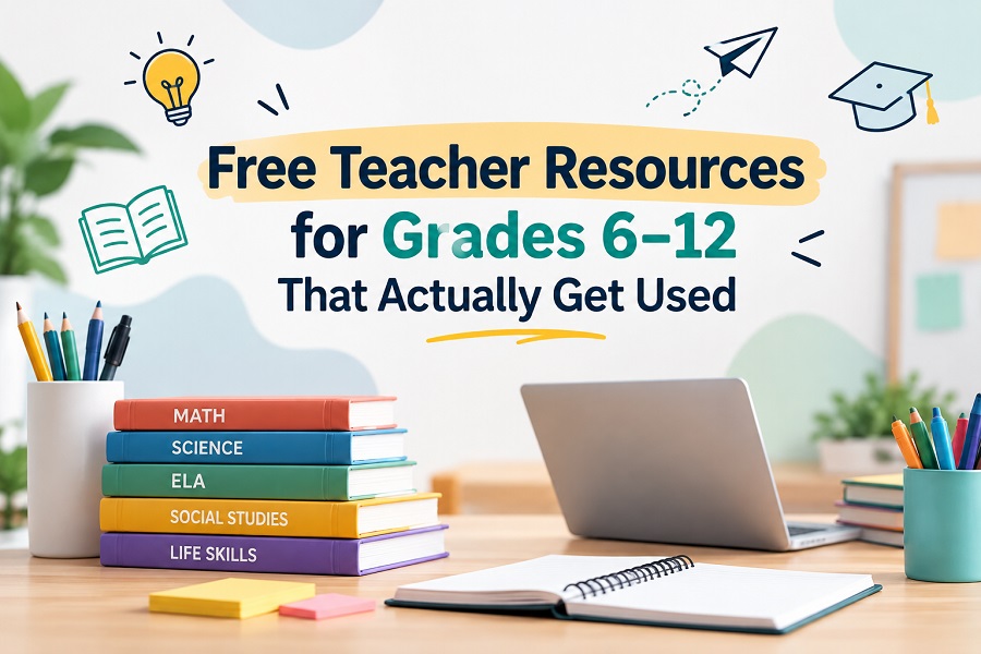 Free Teacher Resources for Grades 6–12 That Actually Get Used